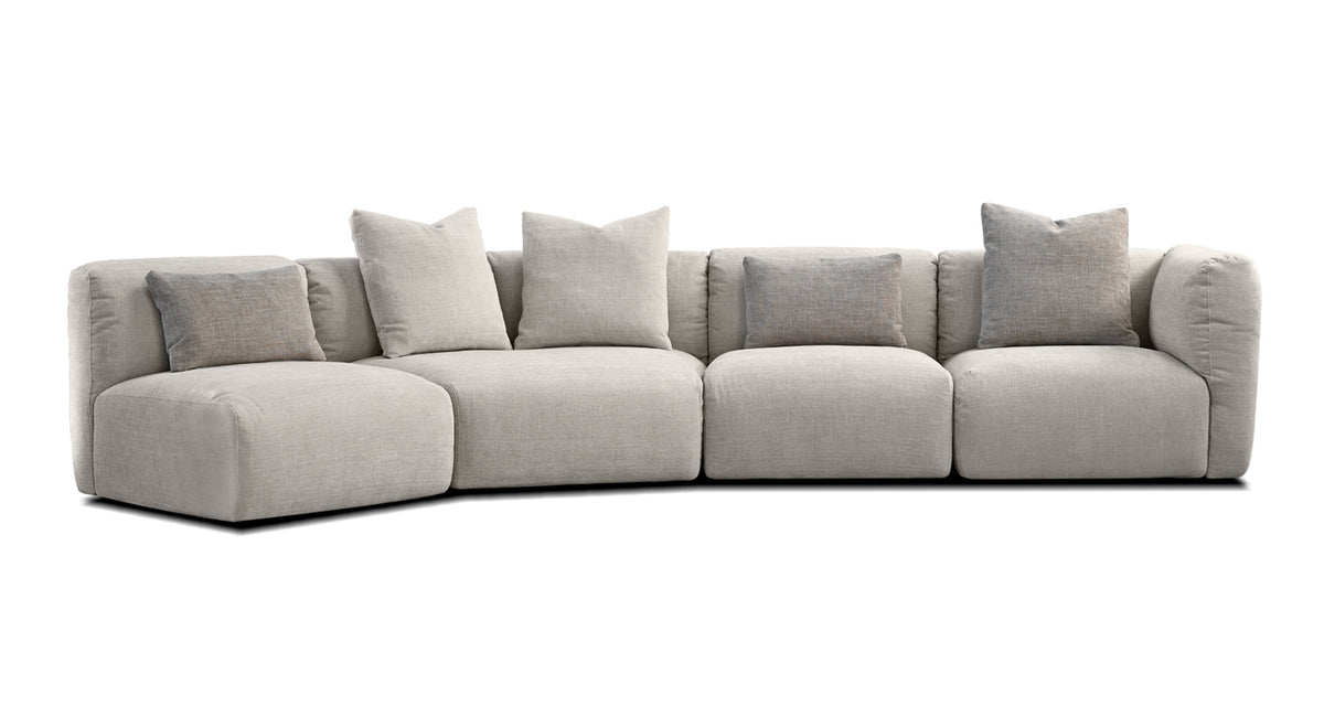 Maarten Sectional Sofa by Mobital, showing front view of maarten sectional sofa.