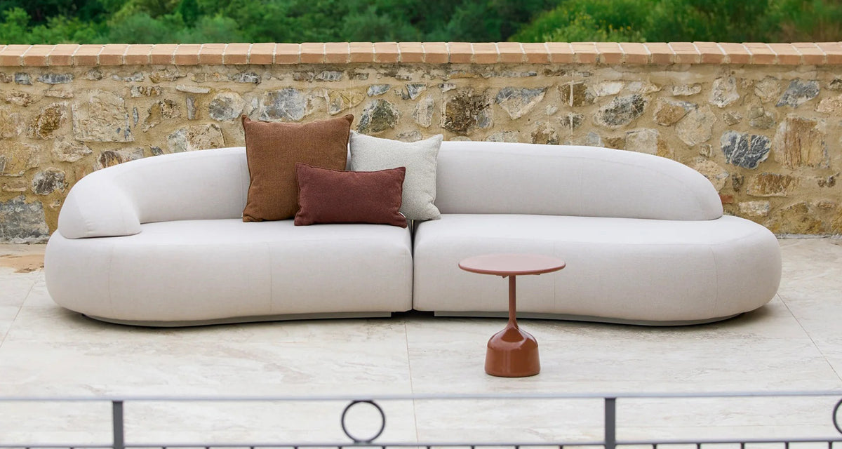 Mellow Configuration by Cane-Line, showing mellow configuration sofa in live shot.
