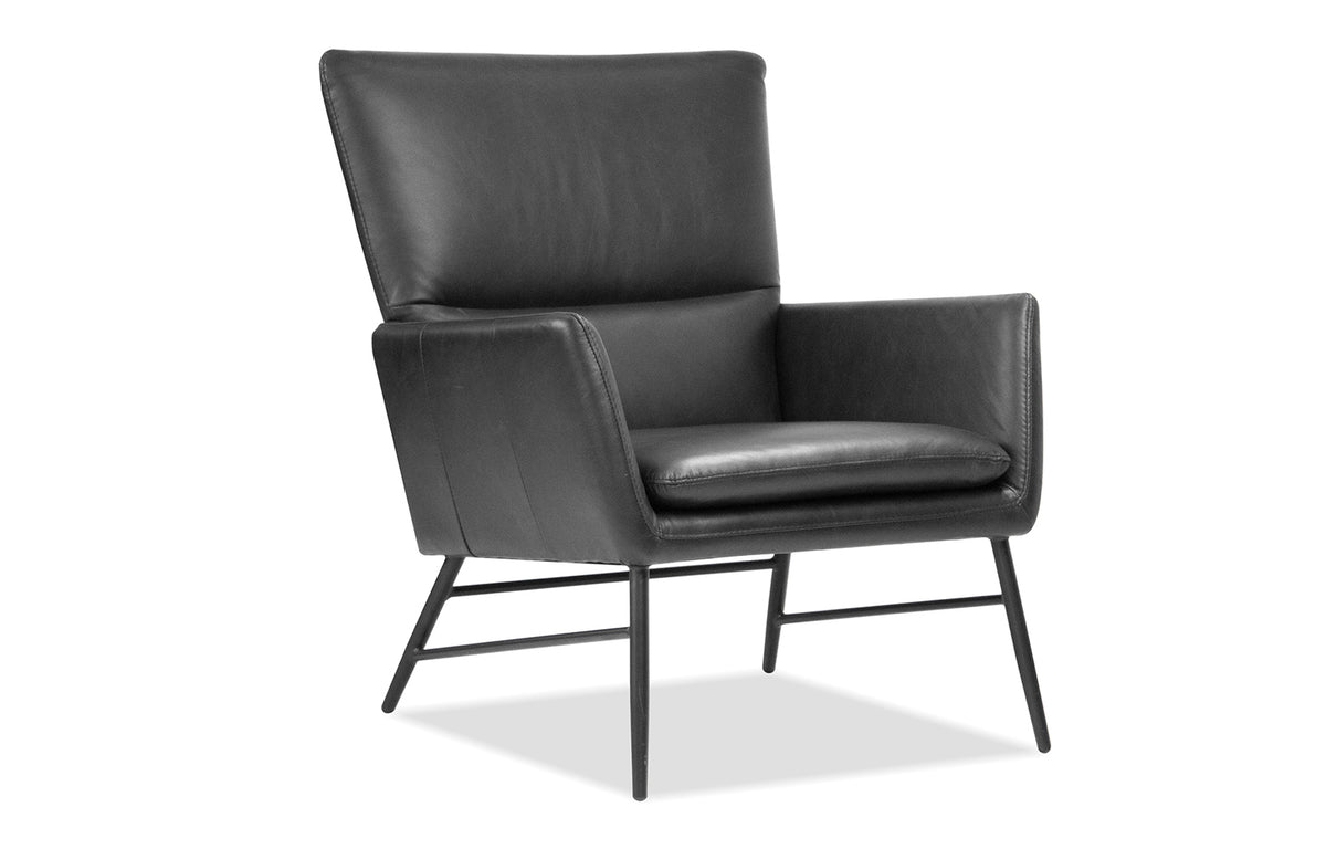 Morisson Lounge Chair by Mobital - Black Leather.