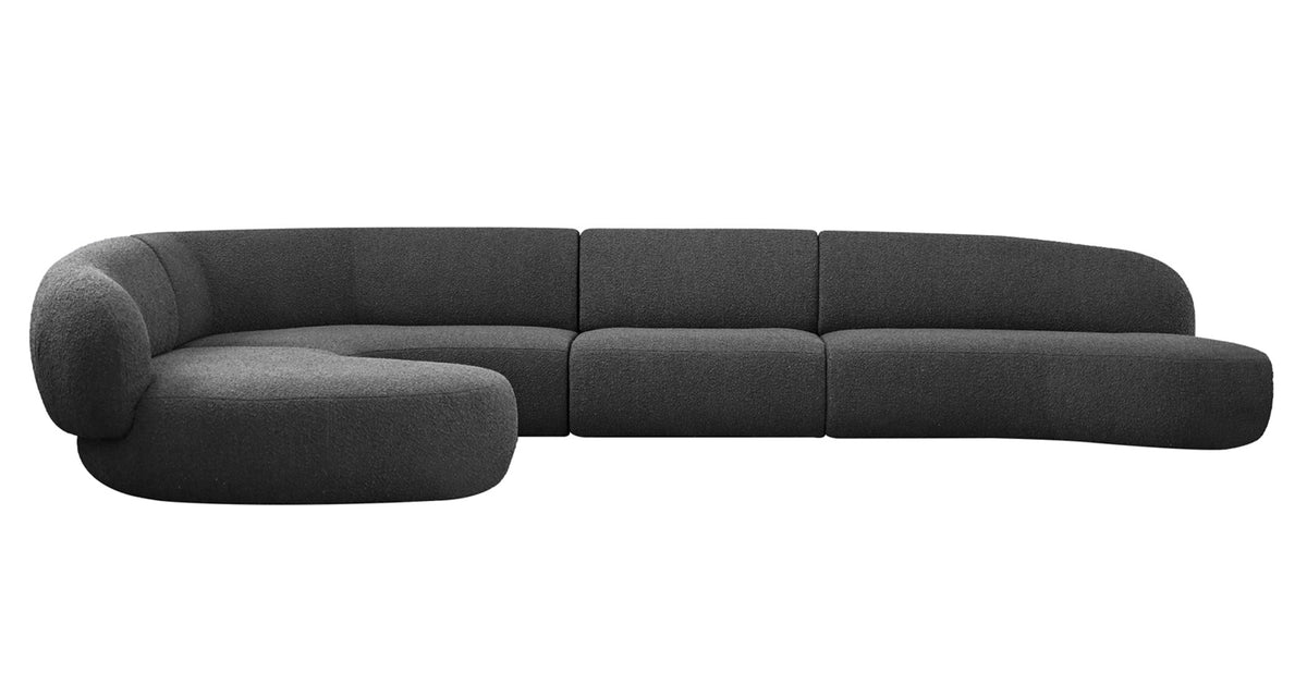 Moritz Sectional Sofa by Mobital, showing front view of moritz sectional sofa.