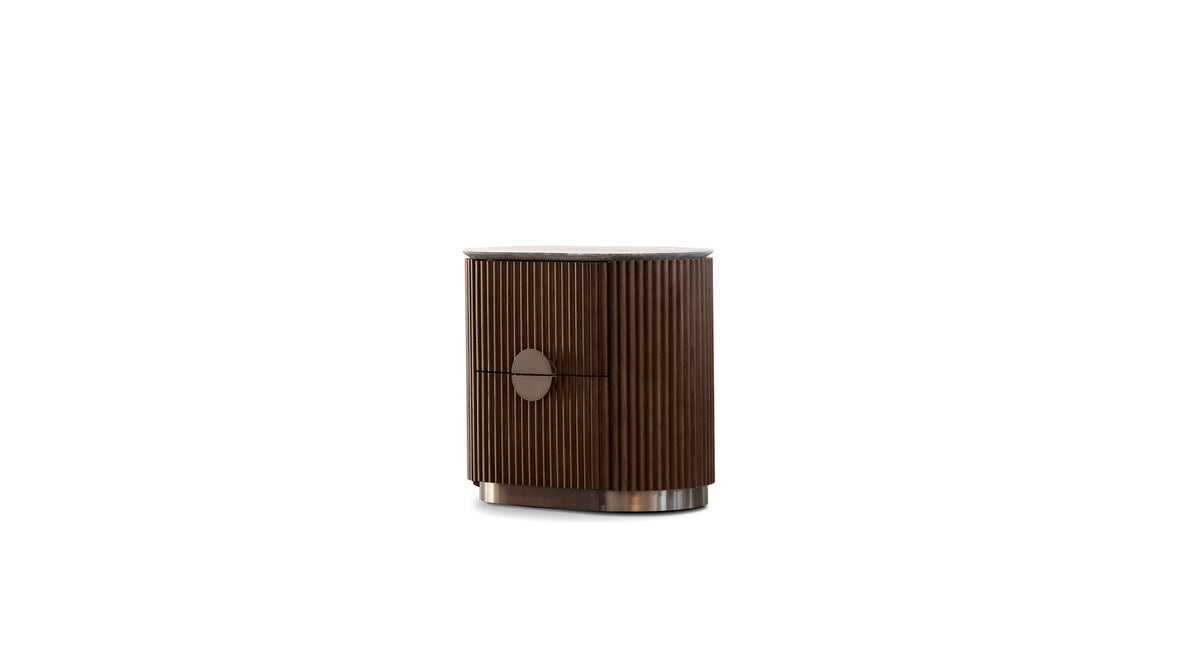 Koii Side Table 2 Drawer Grey
