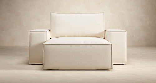 Newilla Lounger Chair with Wide Arms by Innovation, showing front view of newilla lounger chair with wide arms.