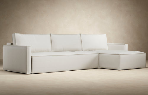 Newilla Sofa Bed With Lounger with Slim Arms by Innovation - 256 Adario Fog (Stocked).