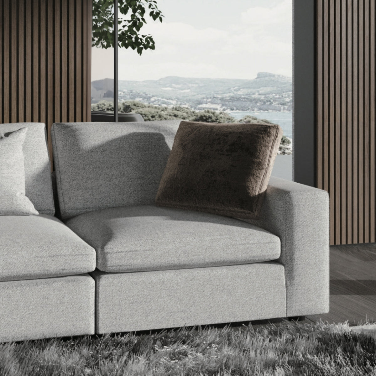 Nimbus Sectional Sofa by Mobital, showing closeup view of nimbus sectional sofa.