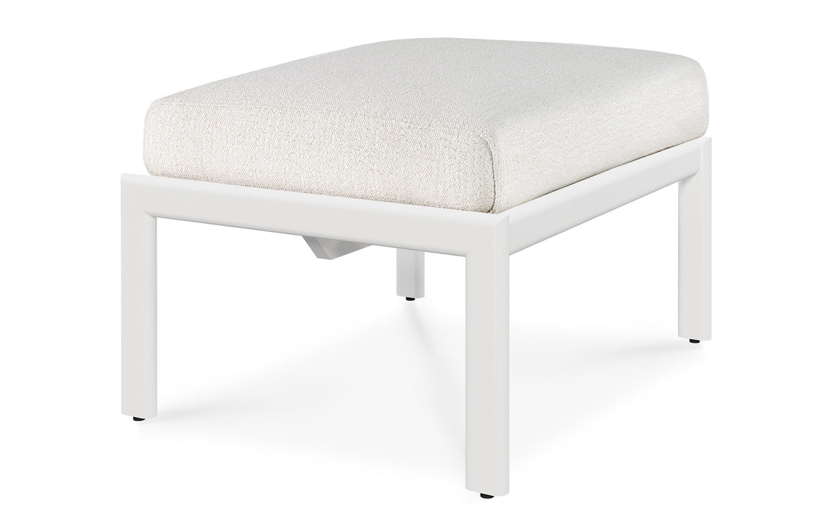 Jack Outdoor Footstool by Ethnicraft - Aluminium, Off White Fabric