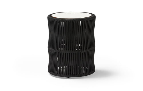 Weave Round Side Table by Point - Solid White HPL G2.