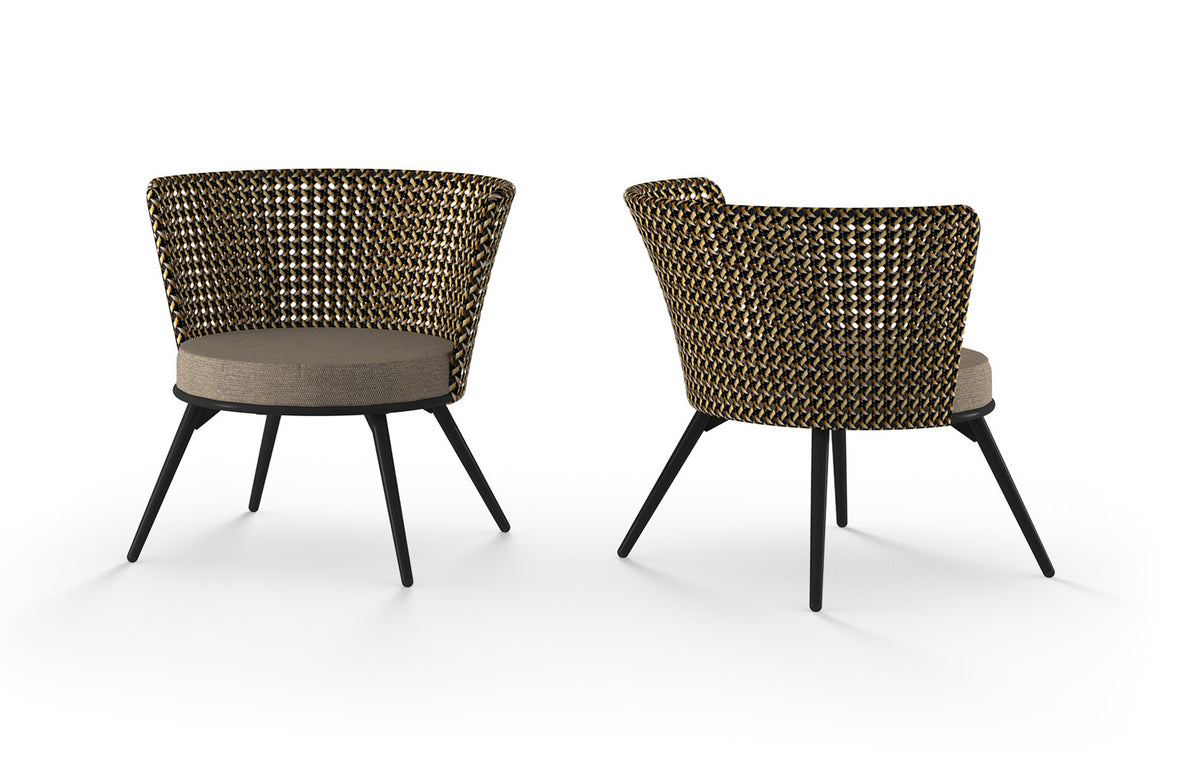 Daisy Mae Chat Chair (Alu Legs) by Mamagreen - Performance Textiles (Grade A), Black Sand Aluminum.