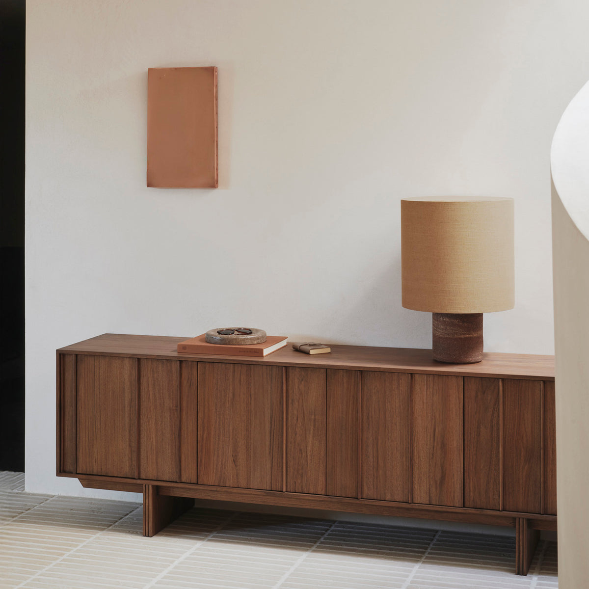 Pillar Sideboard by Ethnicraft, showing pillar sideboard in live shot.