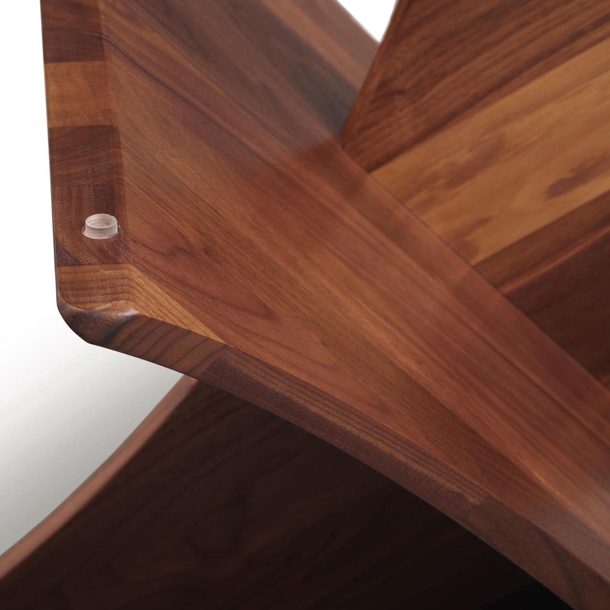 Planes Round Glass Top Coffee Table by Copeland Furniture, showing closeup view of planes round glass top coffee table.