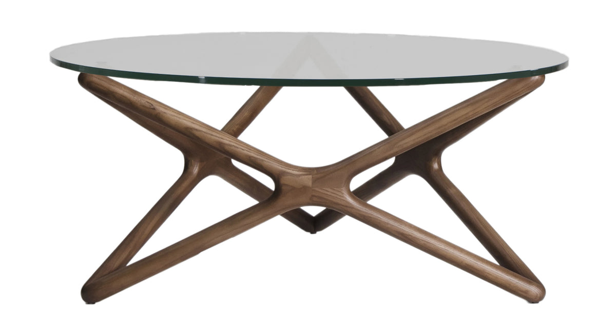 Quasar Round Coffee Table by Mobital, showing front view of quasar round coffee rable.