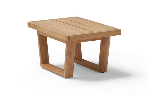 Heritage Side Table by Point - Rectangular, Natural Teak.