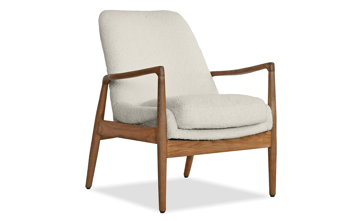Reynolds Lounge Chair by Mobital - Cream Boucle Fabric.