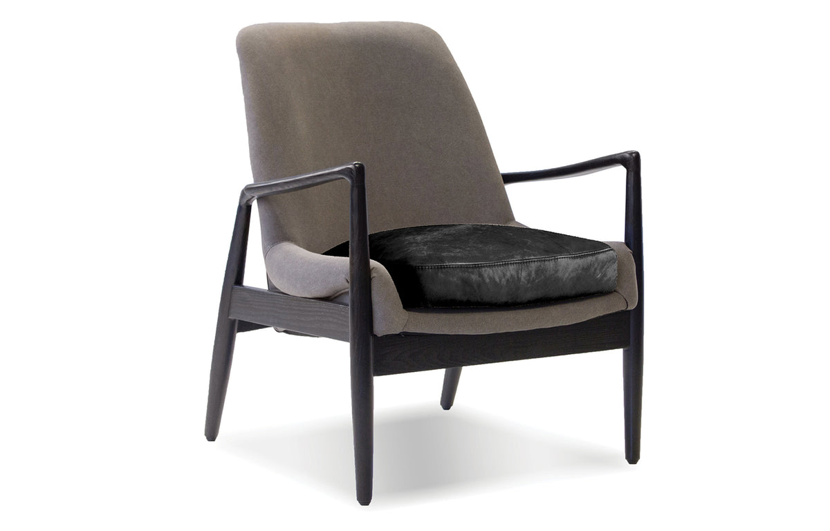 Reynolds Lounge Chair by Mobital - Black Leather.