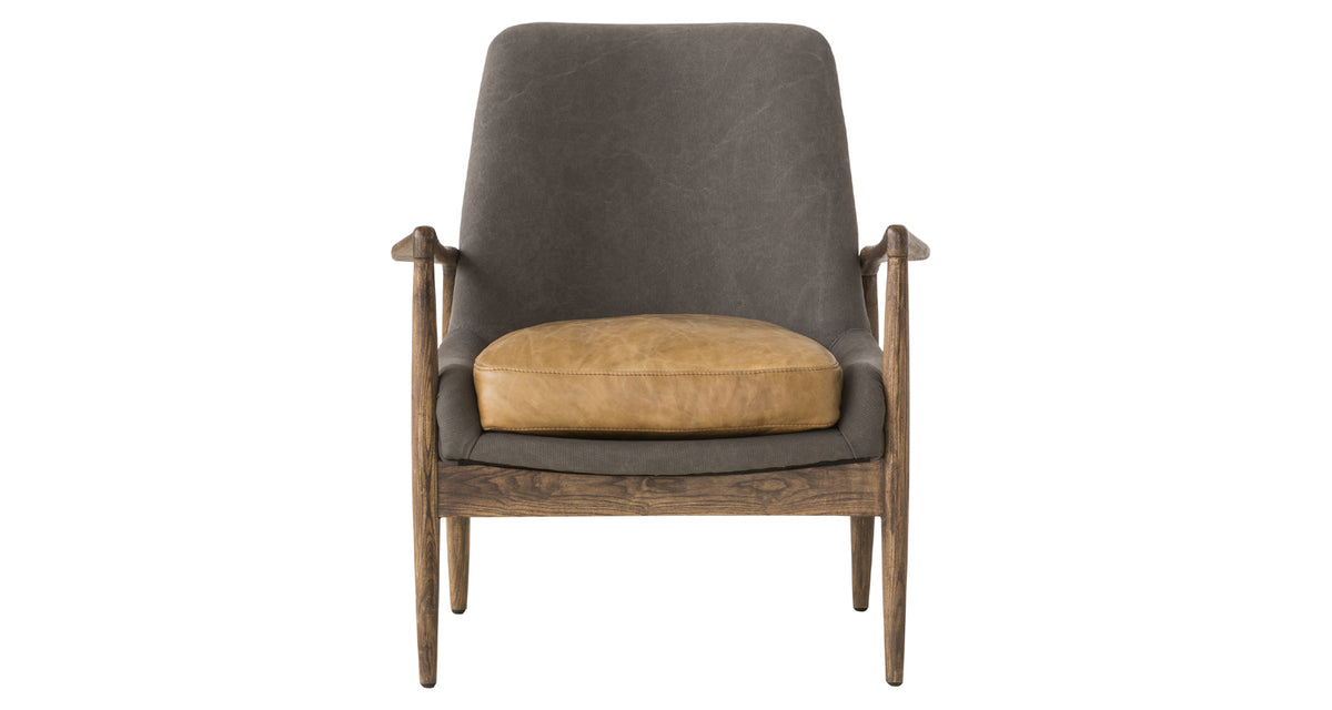 Reynolds Lounge Chair by Mobital, showing front view of reynolds lounge chair.