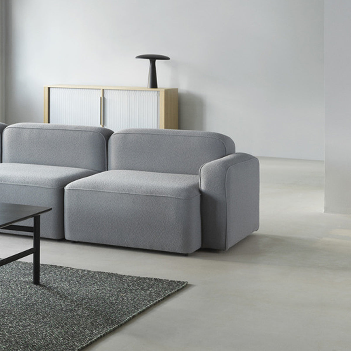 Rope Modular Sofa 120 Narrow Right Armrest by Normann Copenhagen, showing rope modular sofa 120 narrow right armrest in live shot.