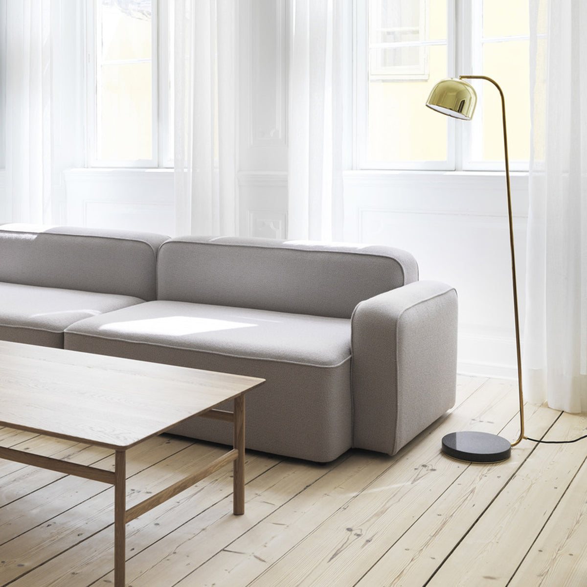 Rope Modular Sofa 300 Wide Left Armrest by Normann Copenhagen, showing rope modular sofa 300 wide left armrest in live shot.