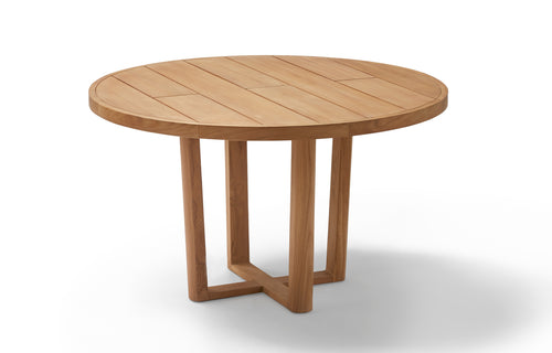 Heritage Dining Table by Point - Round, Natural Teak.