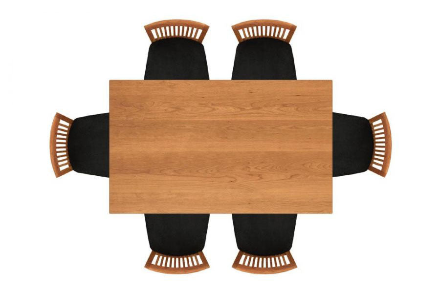 Sarah Fixed Top Table by Copeland Furniture, showing top view of sarah fixed top table with chairs.