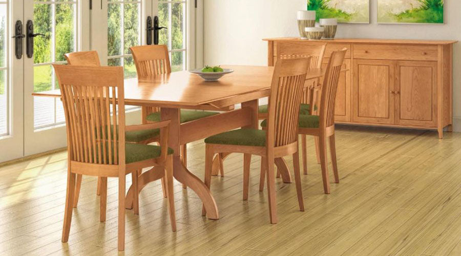 Sarah Fixed Top Table by Copeland Furniture, showing sarah fixed top table in live shot.