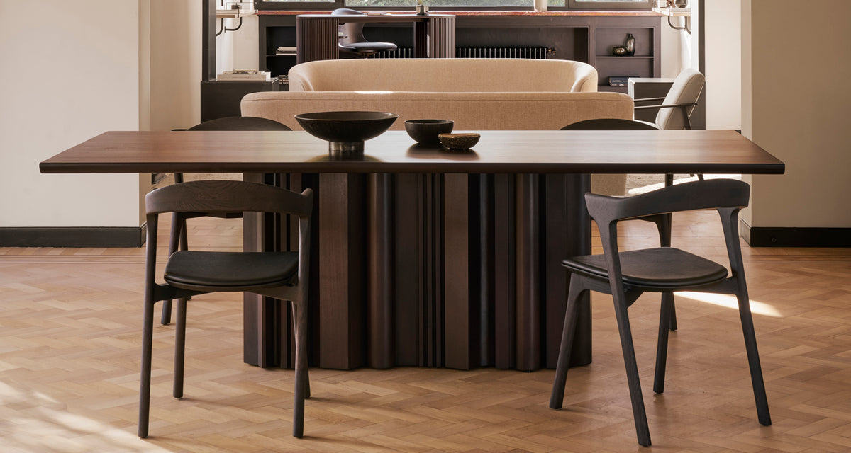Sequence Dining Table by Ethnicraft, showing sequence dining table in live shot.