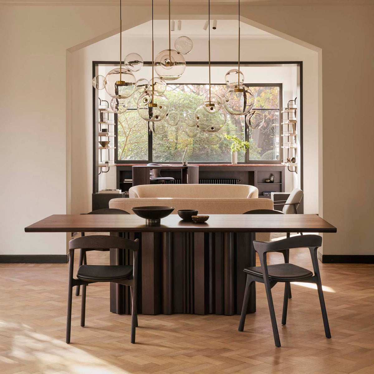 Sequence Dining Table by Ethnicraft, showing sequence dining table in live shot.