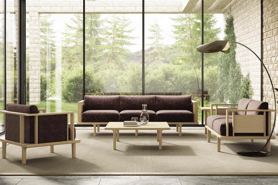 Sierra Seating and Occasionals Sofa by Copeland Furniture, showing sierra seating and occasionals sofa in live shot.