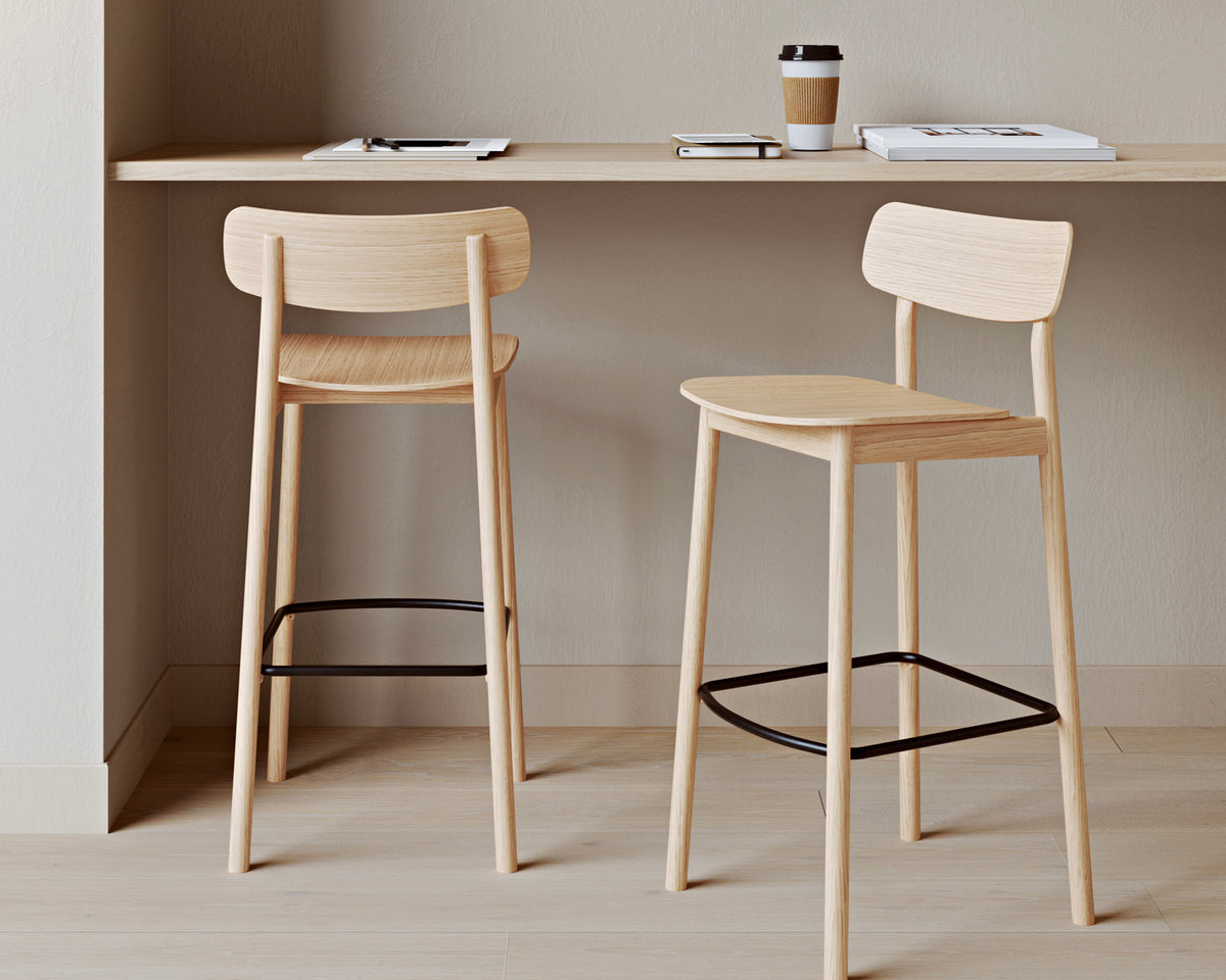 Soma Stool by Woud, showing soma stool in live shot.