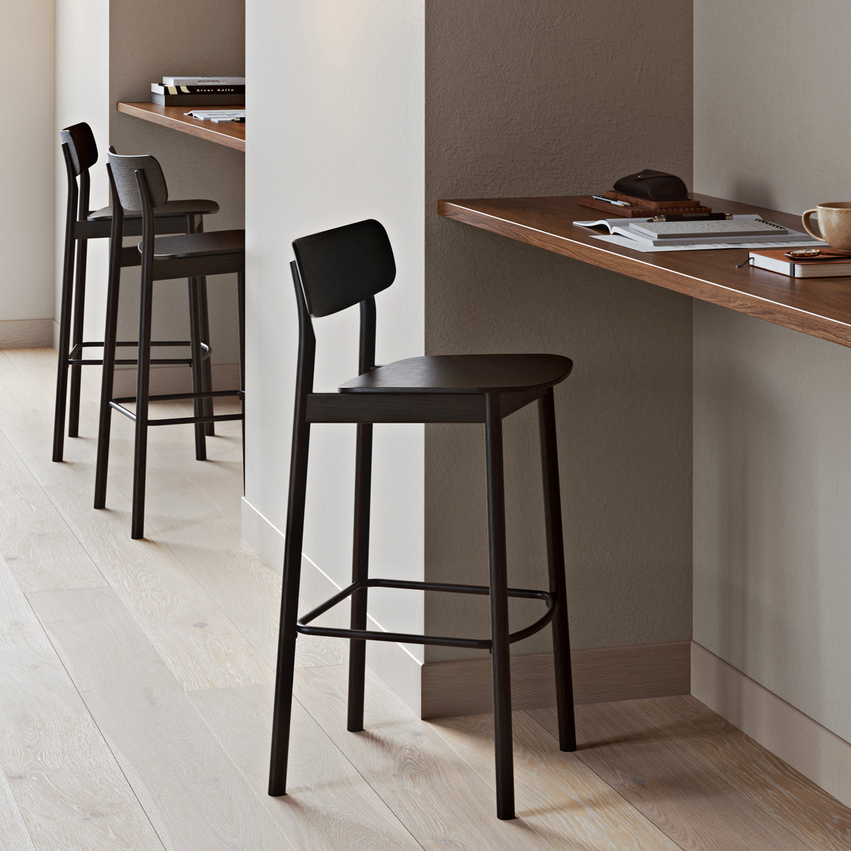 Soma Stool by Woud, showing soma stool in live shot.
