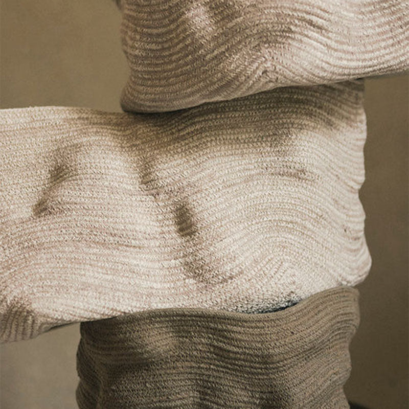 Stonewashed Basket by Lorena Canals, showing closeup view of stonewashed basket.