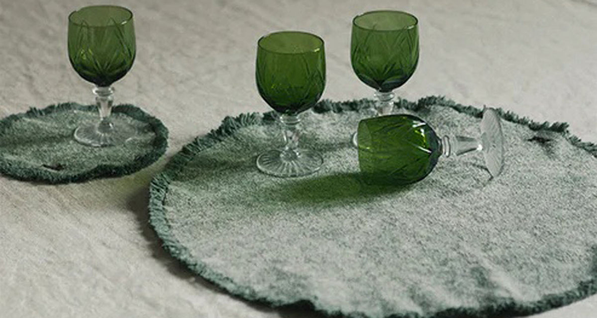 Stonewashed Placemats Set of 2  by Lorena Canals, showing stonewashed placemats set of 2 in live shot.