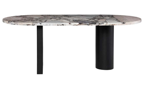 Stories Dining Table by Nuevo, showing front view of stories dining table.