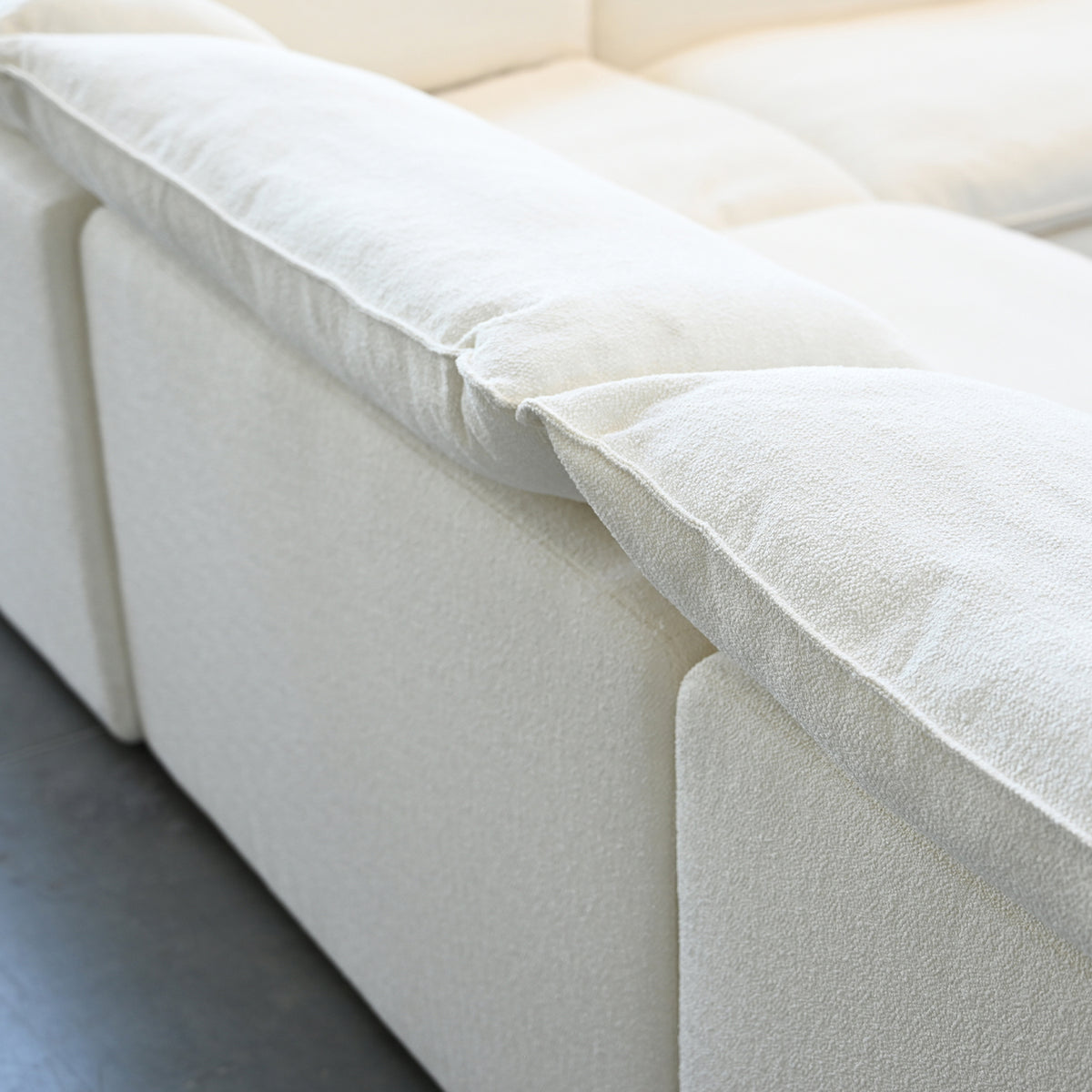 Strato Sectional Sofa by Mobital, showing closeup view of strato sectional sofa.