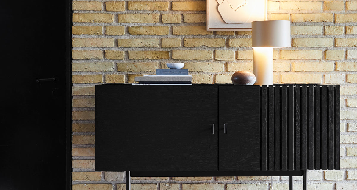 Tangent Table Lamp by Woud, showing tangent table lamp in live shot