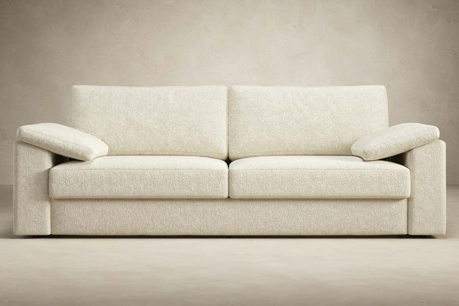 Vilander Sofa Bed With Cushion Arms by Innovation, showing front view of vilander sofa bed with cushion arms.