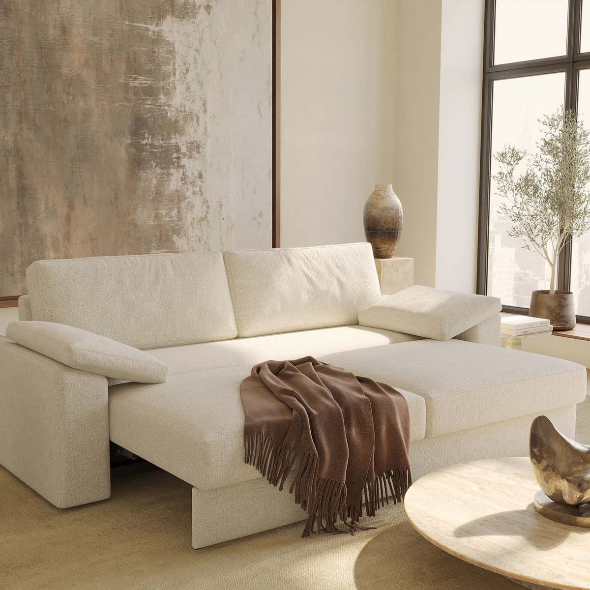 Vilander Sofa Bed With Cushion Arms by Innovation, showing vilander sofa bed with cushion arms in live shot.