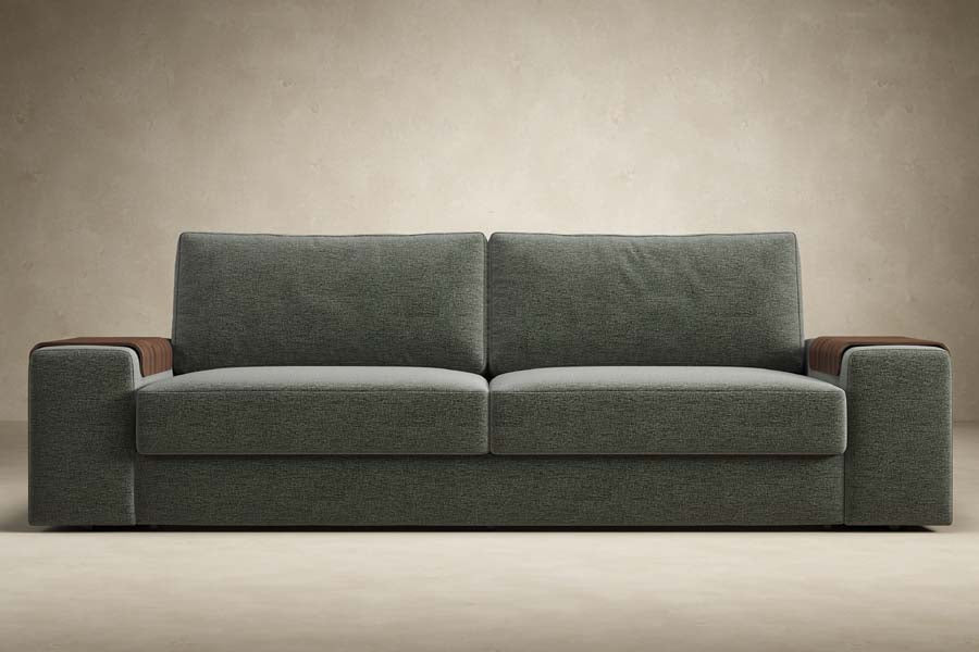 Vilander Sofa Bed With Excess Arms by Innovation, showing front view of vilander sofa bed with excess arms.