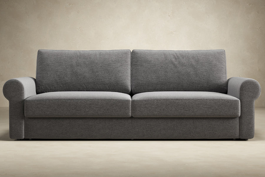 Vilander Sofa Bed With Roll Arms by Innovation, showing front view of vilander sofa bed with roll arms.