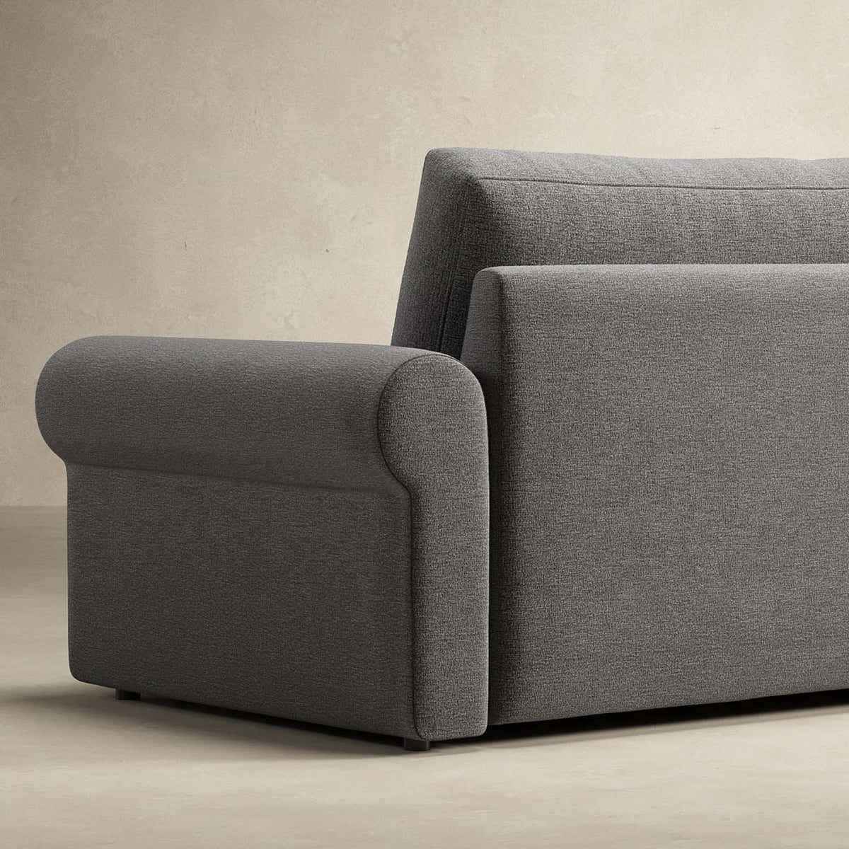 Vilander Sofa Bed With Roll Arms by Innovation, showing closeup view of vilander sofa bed with roll arms.