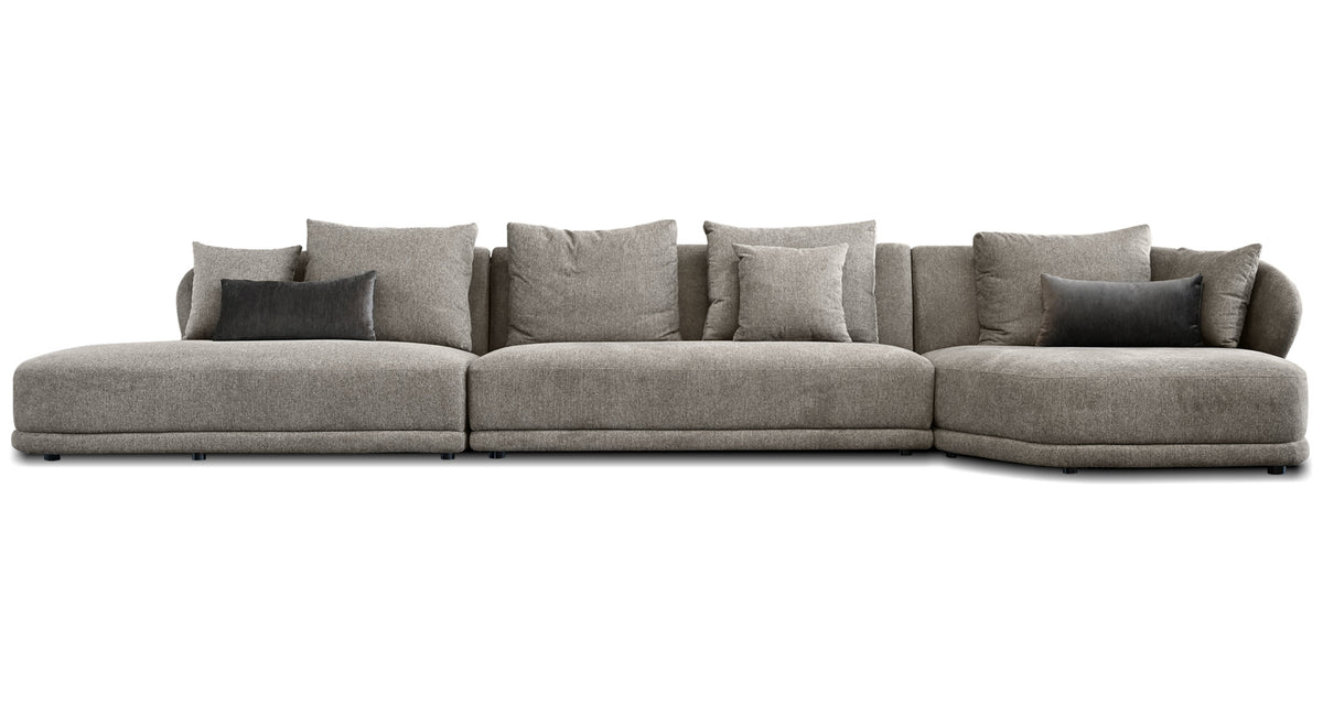 Voltaire Sectional Sofa by Mobital, showing front view of voltaire sectional sofa.