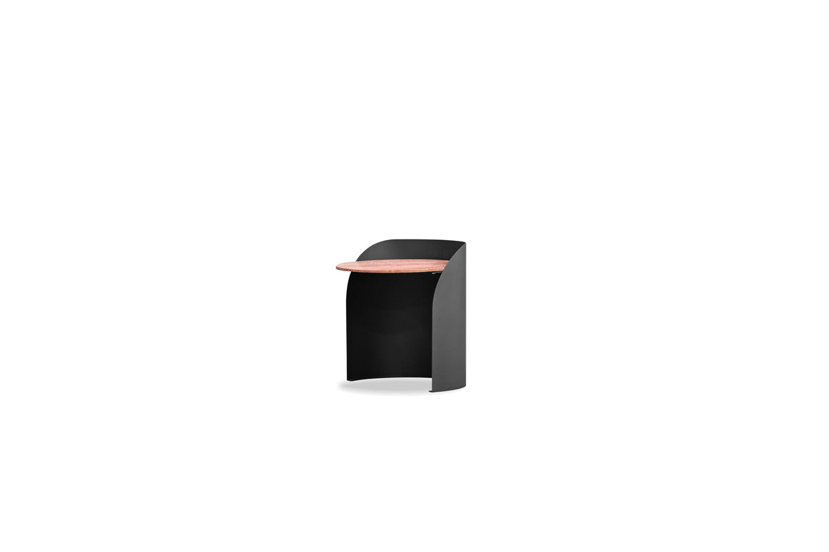 Leto End Table Red Travertine Top