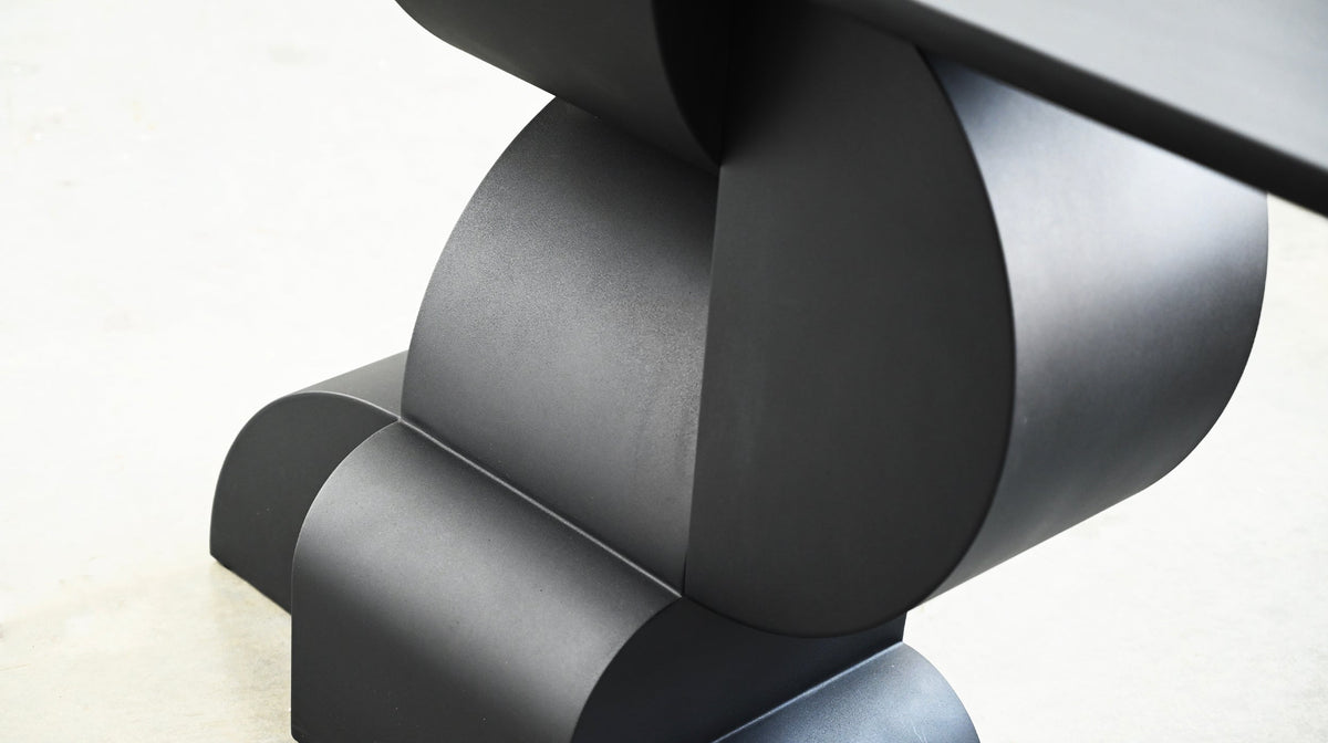 Orla Console Table in Textured Black