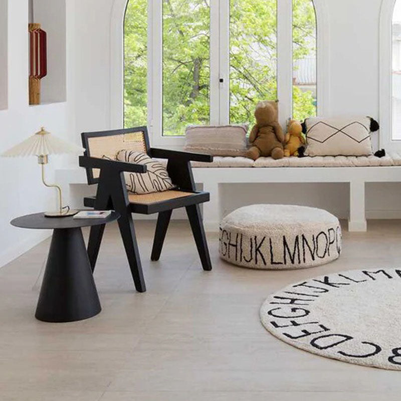ABC Pouf Natural Black by Lorena Canals, showing abc pouf natural black in live shot.