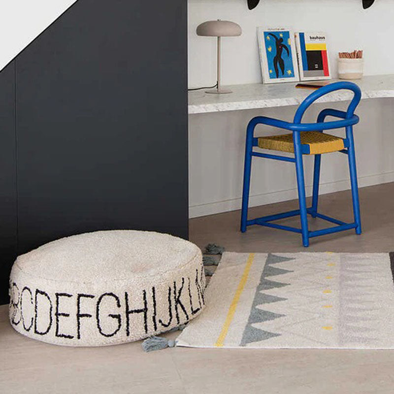 ABC Pouf Natural Black by Lorena Canals, showing abc pouf natural black in live shot.