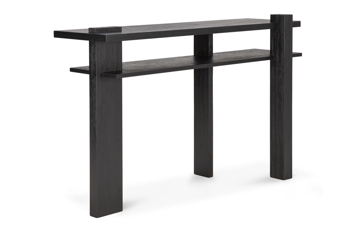 Abstract Console by Ethnicraft, showing angle view of abstract console.