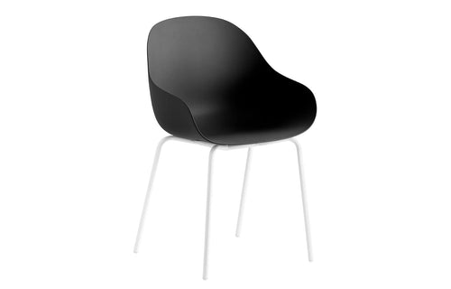 Academy Metal Arm Chair by Connubia - Matt Optic White, Matt Black.