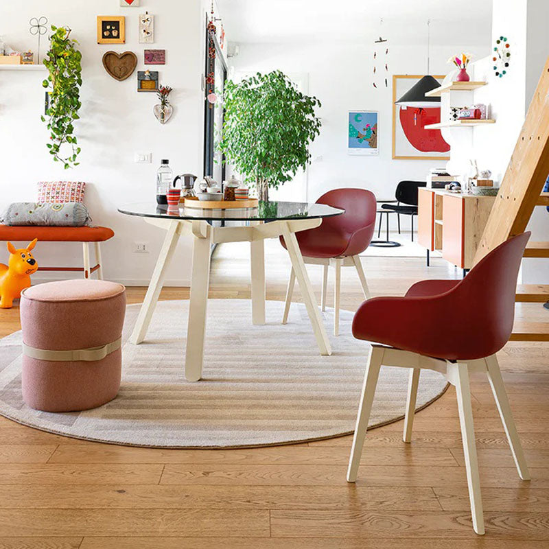 Academy Wood Arm Chair by Connubia, showing academy wood arm chair in live shot.