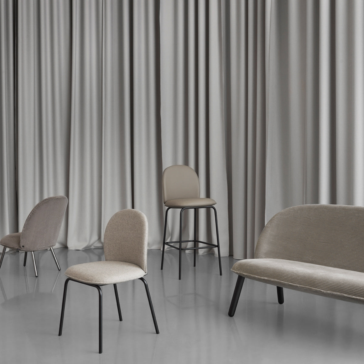 Ace Sofa by Normann Copenhagen, showing closeup view of ace sofa in live shot.