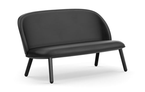 Ace Sofa by Normann Copenhagen - Black Painted Lacquered Oak Wood, Ultra Leathers.