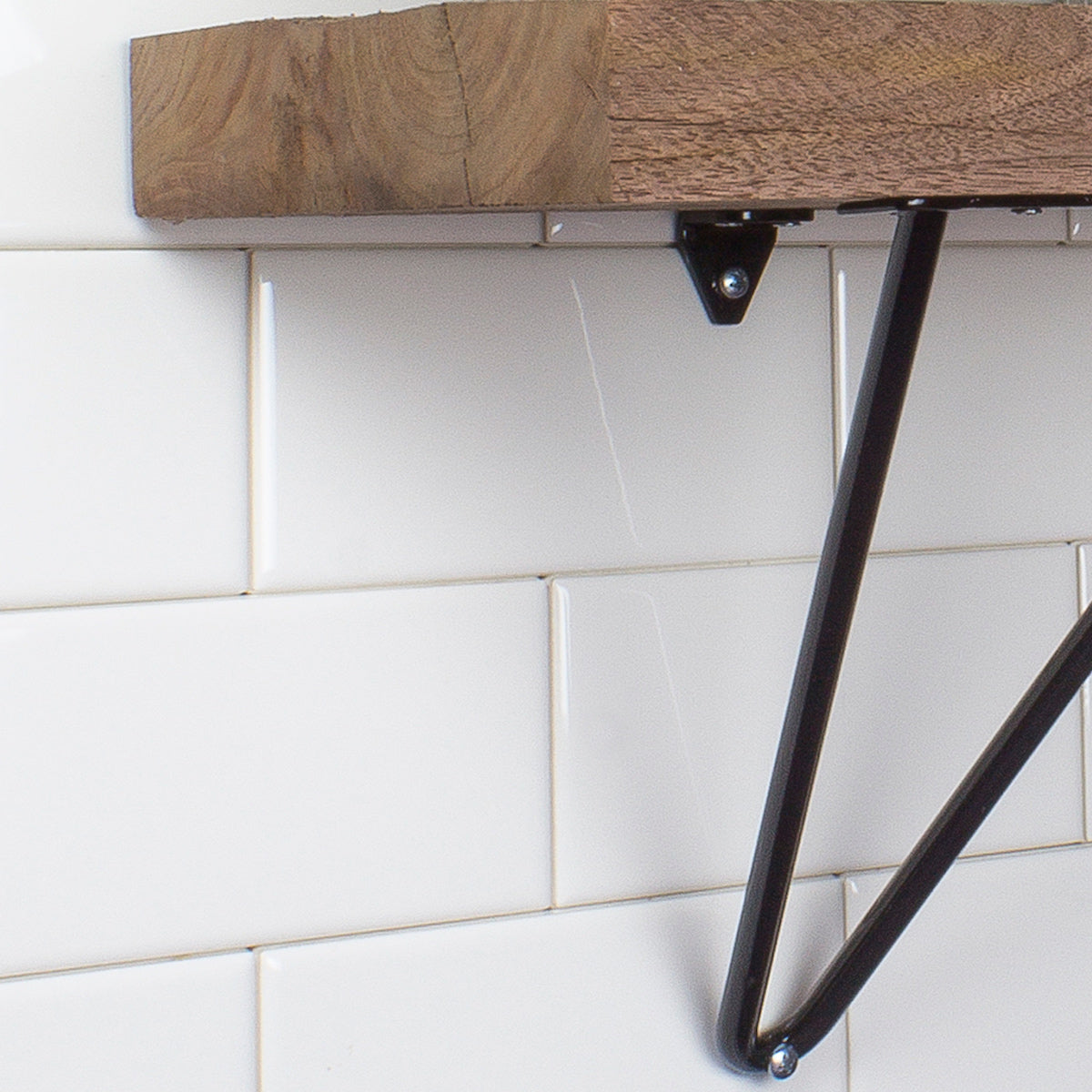 Adams Shelf Bundle (Brackets + Shelf board) by Tronk Design, showing closeup view of adams shelf bundle (brackets + shelf board) in live shot.