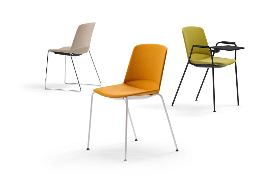 Adapta Stacking Armchair by Kollektiff, showing top view of adapta stacking armchair in black metallic finish.